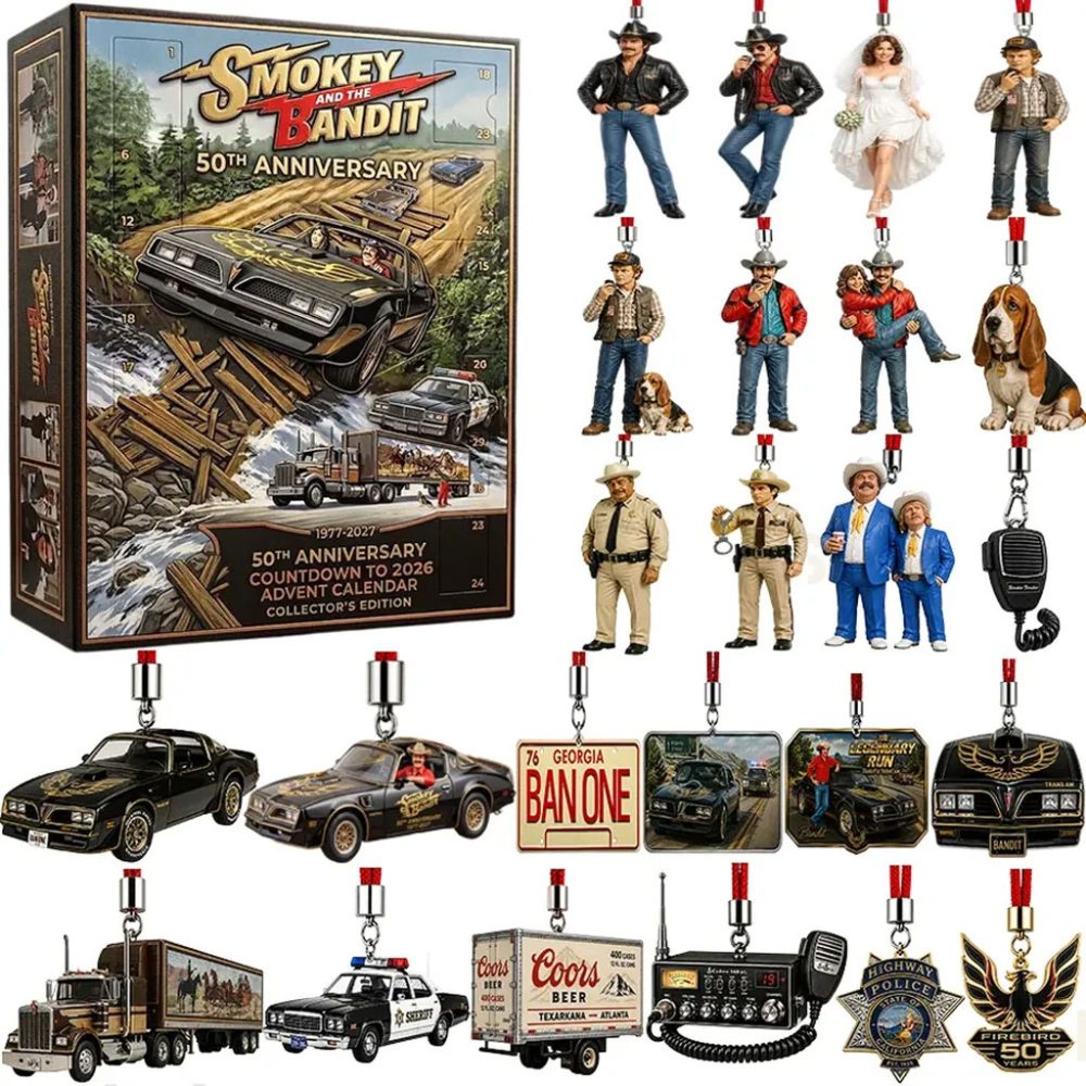 Smokey And The Bandit 50Th Anniversary Advent Calendar Christmas Ornaments Countdown Box