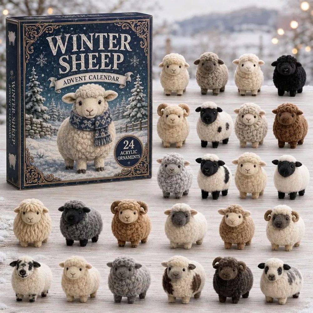 Winter Sheep Advent Calendar Cute Animal Christmas Ornaments Xmas Gift For Sheep Lovers