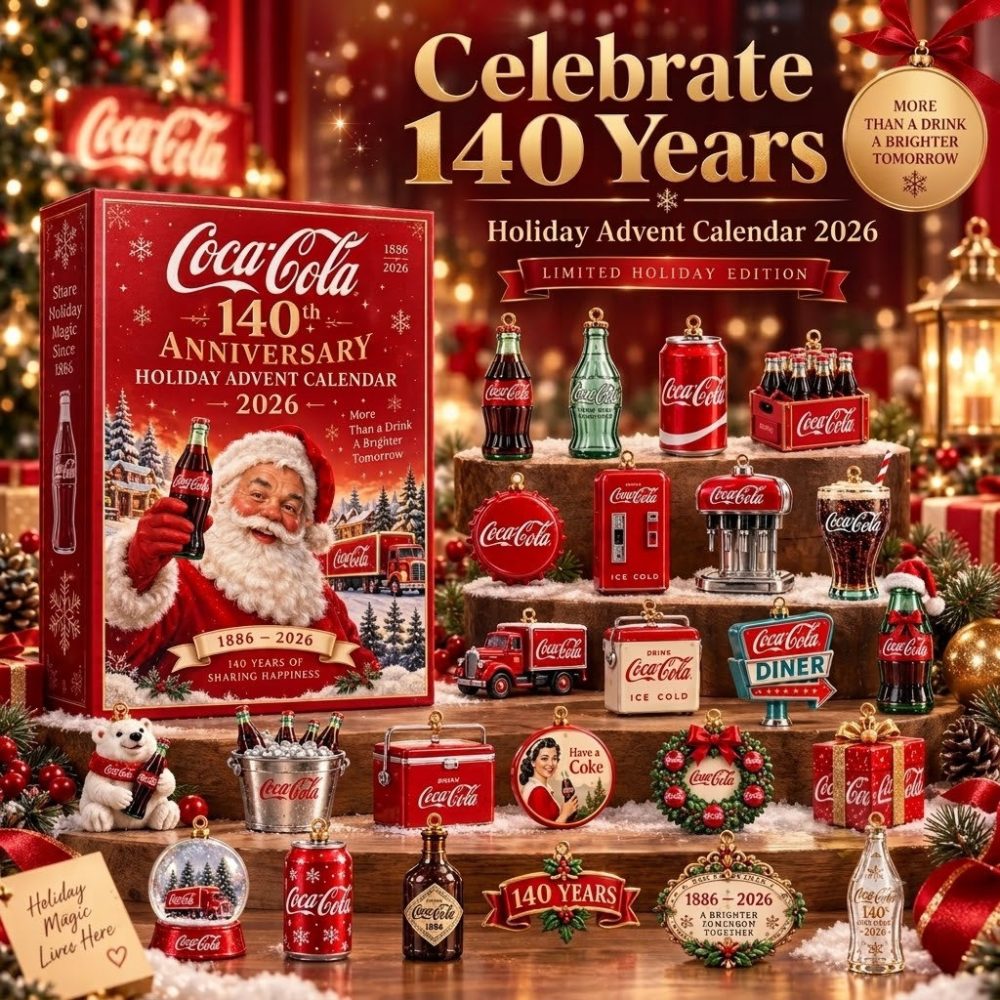 Coca-Cola 140Th Anniversary Christmas Advent Calendar 2026 Gift For Fans, 3D Acrylic Collectibles