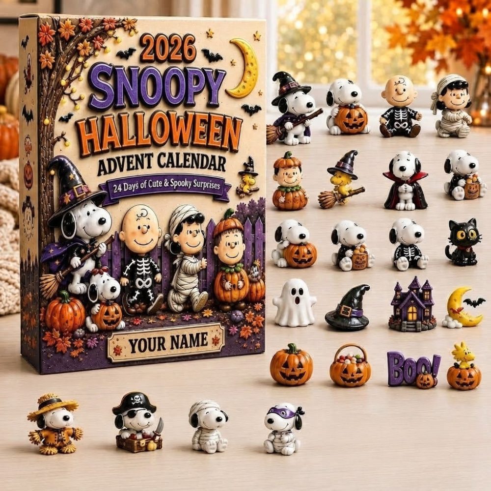 Customized Snoopy Halloween Advent Calendar 2026 24 Spooky Collectible Gifts For Fans, 3D Acrylic Collectibles