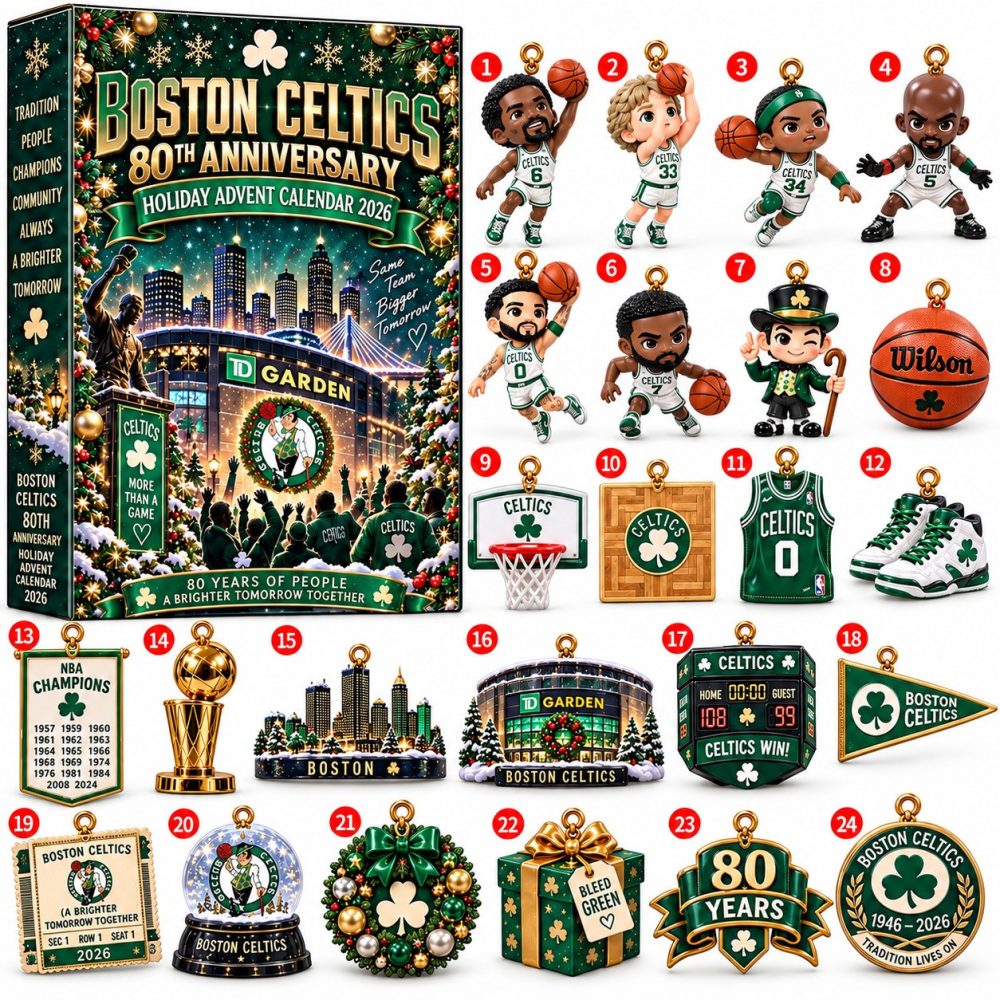 Boston Celtics 80Th Anniversary Advent Calendar 80 Years Of People Gifts For Fans, 3D Acrylic Collectibles
