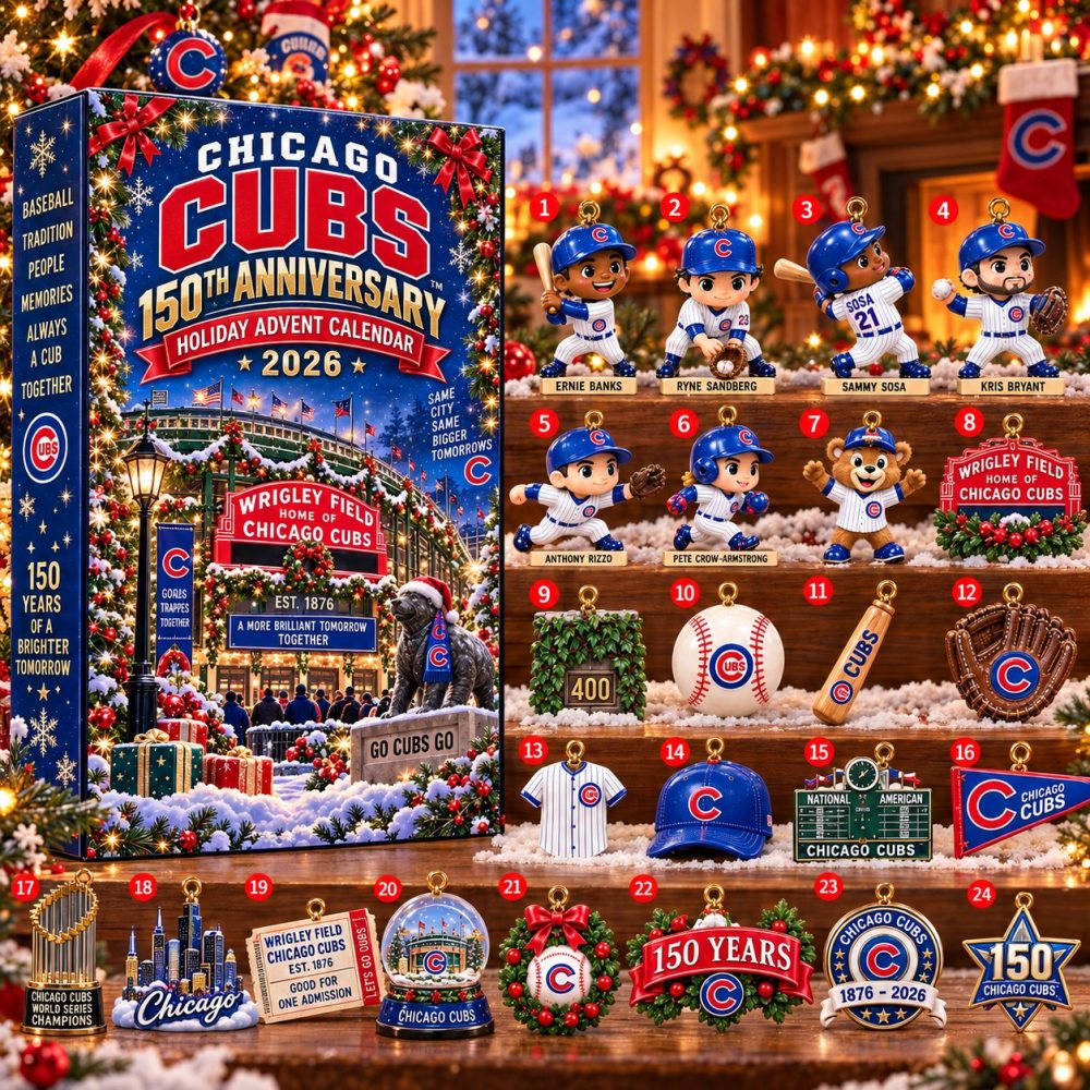 Chicago Cubs 150Th Anniversary Holiday 2026 Advent Calendar Gifts For Fans, 3D Acrylic Collectibles