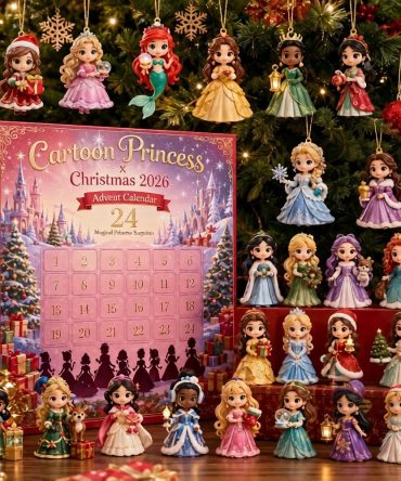 Disney Cartoon Princess Christmas 2026 Advent Calendar Best Gifts For Daughter, 3D Acrylic Collectibles