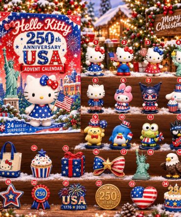 Hello Kitty And Friends 250Th Anniversary Usa 2026 Advent Calendar Christmas Gifts Idea, 3D Acrylic Collectibles
