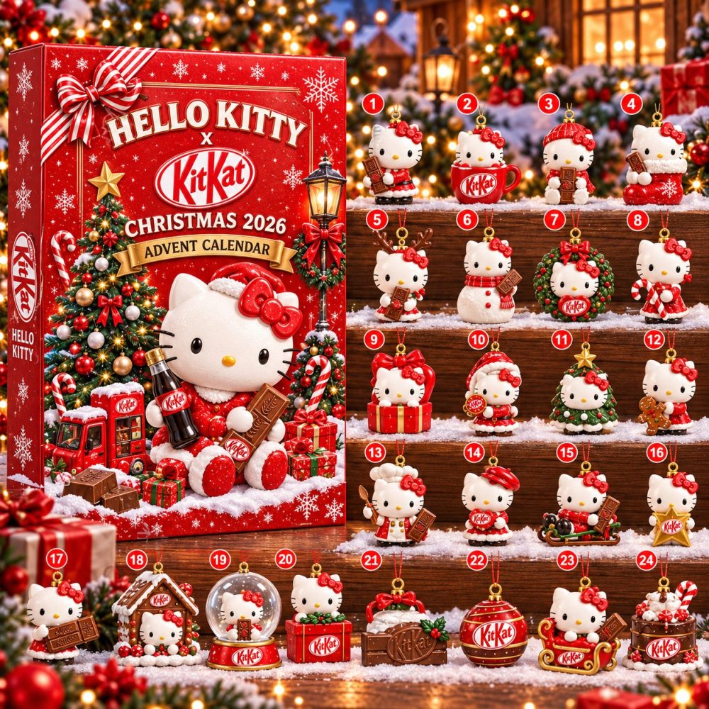 Hello Kitty X Kitkat Christmas 2026 Advent Calendar Kitty Kitkat Best Collab Gifts, 3D Acrylic Collectibles