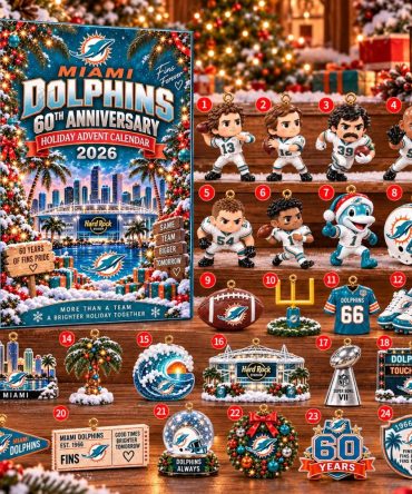 Miami Dolphins 60Th Anniversary Advent Calendar 2026 Christmas Gifts For Son, 3D Acrylic Collectibles