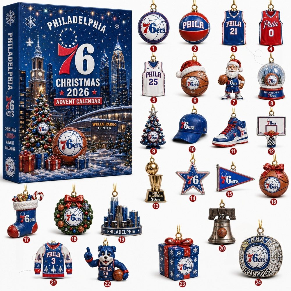Philadelphia 76Ers Christmas 2026 Advent Calendar Phila Best Gift For Fans, 3D Acrylic Collectibles