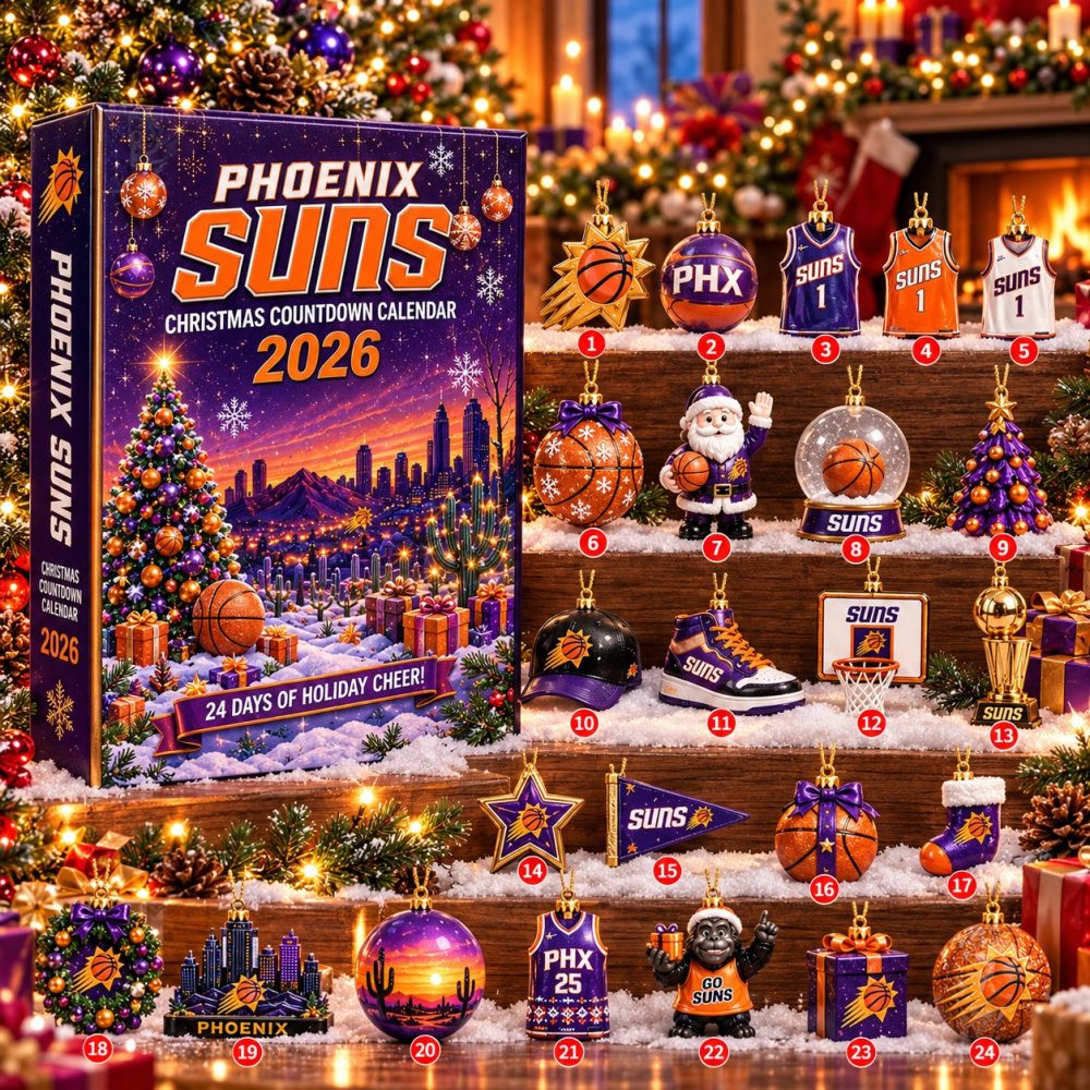 Phoenix Suns Christmas 2026 Countdown Advent Calendar 24 Days Of Holiday Gift For Family, 3D Acrylic Collectibles