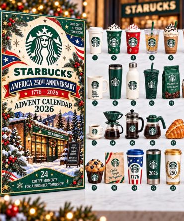 Starbucks America 250Th Anniversary 2026 Advent Calendar 24 Day Christmas Gift For Coffee Lover, 3D Acrylic Collectibles