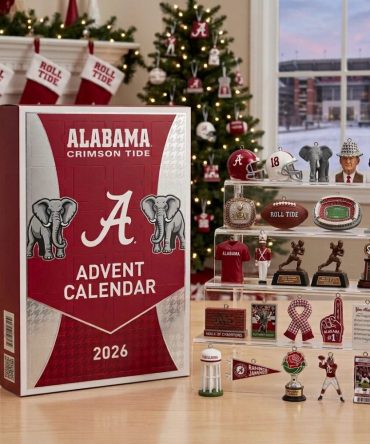 Alabama Crimson Tide 2026 Advent Calendar 24 Ornaments Christmas Countdown Fans Gift, 3D Acrylic Collectibles
