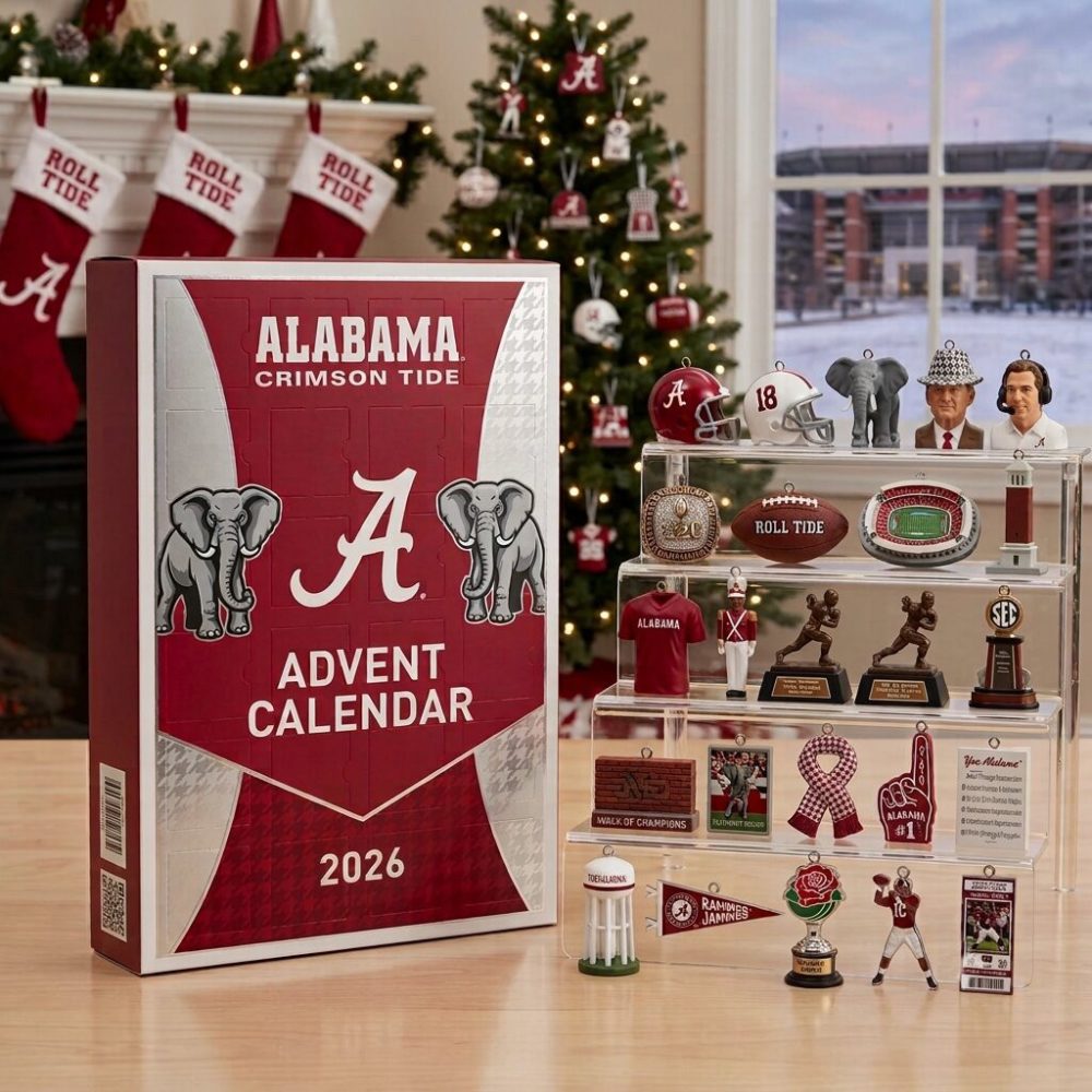 Alabama Crimson Tide 2026 Advent Calendar 24 Ornaments Christmas Countdown Fans Gift, 3D Acrylic Collectibles