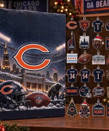 Chicago Bears Christmas Advent Calendar 24 Day Christmas Countdown Xmas Gifts, 3D Acrylic Collectibles