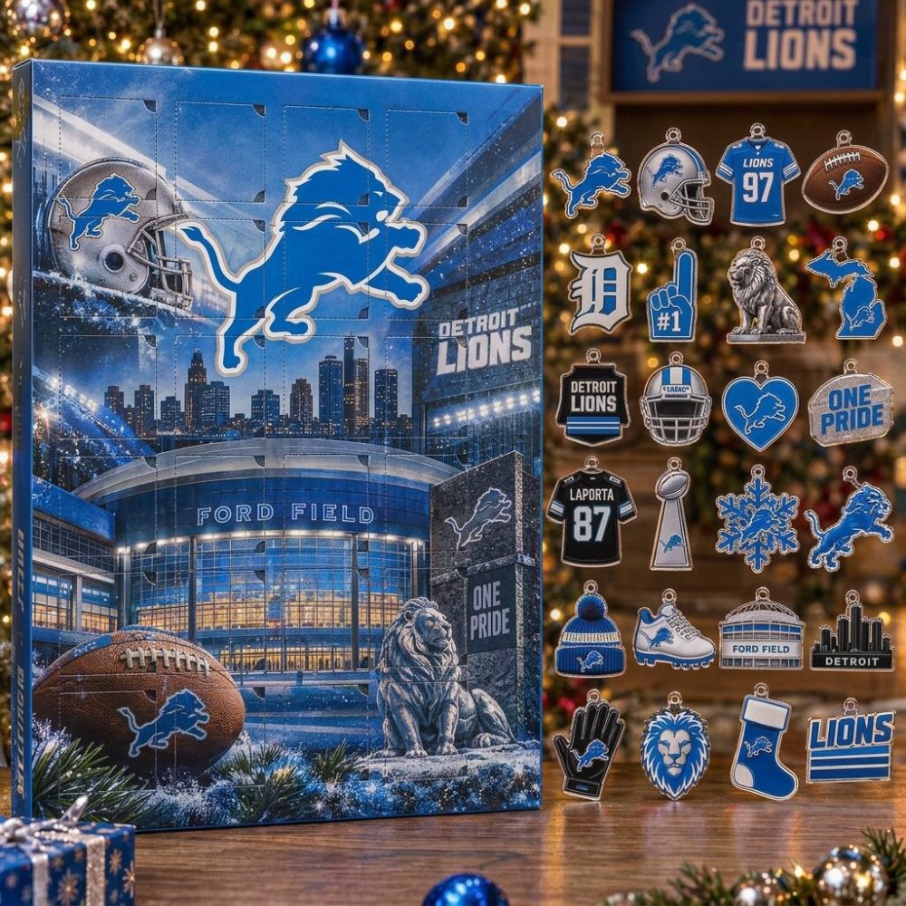 Detroit Lions Advent Calendar 2026 24 Christmas Countdown Gift For Fans, 3D Acrylic Collectibles