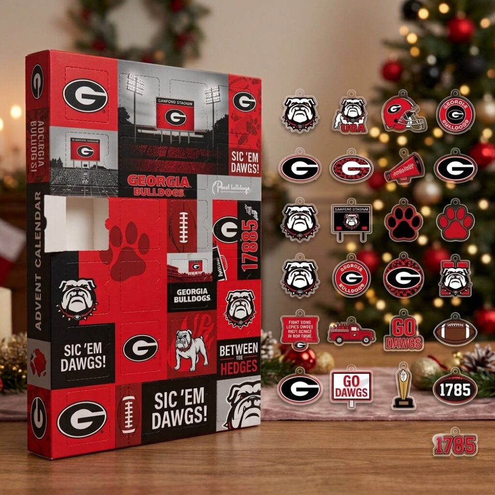 Georgia Bulldogs Christmas Advent Calendar 2026 24 Day Xmas Countdown Football Fans Gift, 3D Acrylic Collectibles