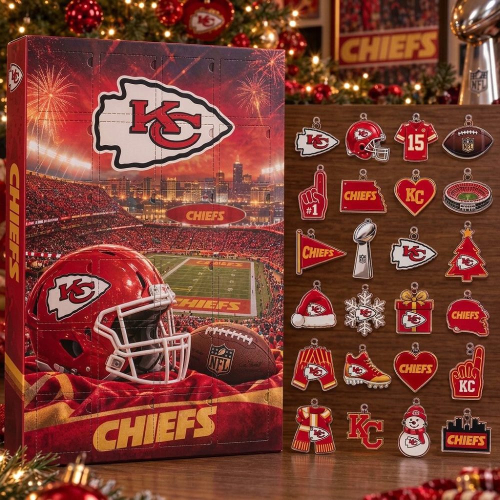 Kansas City Chiefs Advent Calendar 2026 24 Day Christmas Countdown Chiefs Fans Gift, 3D Acrylic Collectibles