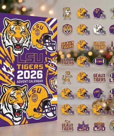 Lsu Tigers Ncaa 2026 Advent Calendar 24 Ornaments Christmas Countdown Football Fans Gift, 3D Acrylic Collectibles