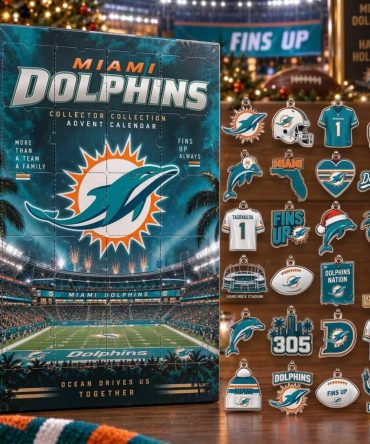Miami Dolphins Christmas Advent Calendar 24 Day Christmas Countdown Holiday Decor, 3D Acrylic Collectibles