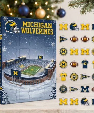 Michigan Wolverines Ncaa Advent Calendar 24 Ornaments Christmas Countdown Gifts For Xmas, 3D Acrylic Collectibles