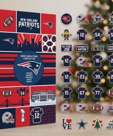New England Patriots Advent Calendar 2026 24 Day Christmas Countdown Friend Gifts, 3D Acrylic Collectibles