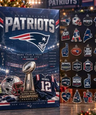 New England Patriots Advent Calendar Christmas Eve Countdown Gift For Football Fans, 3D Acrylic Collectibles