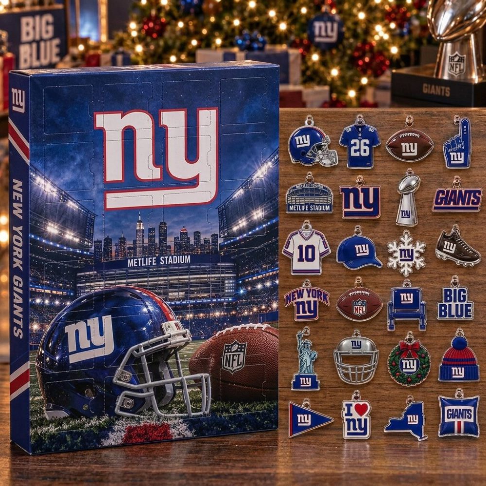 New York Giants Advent Calendar 24 Day Christmas Countdown Sports Fans Gift, 3D Acrylic Collectibles