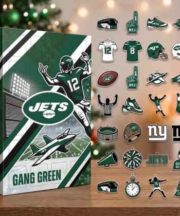 New York Jets Nfl Advent Calendar 24 Ornaments Holiday Gift For Football Fans, 3D Acrylic Collectibles