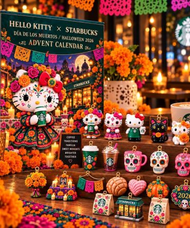 Hello Kitty X Starbucks Dia De Los Muertos Calendar 2026 Halloween Gift For Her, 3D Acrylic Collectibles