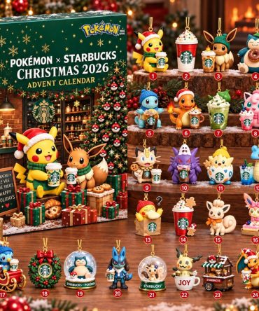 Pokemon X Starbucks Christmas 2026 Advent Calendar 24 Piece Set Gifts For Son, 3D Acrylic Collectibles