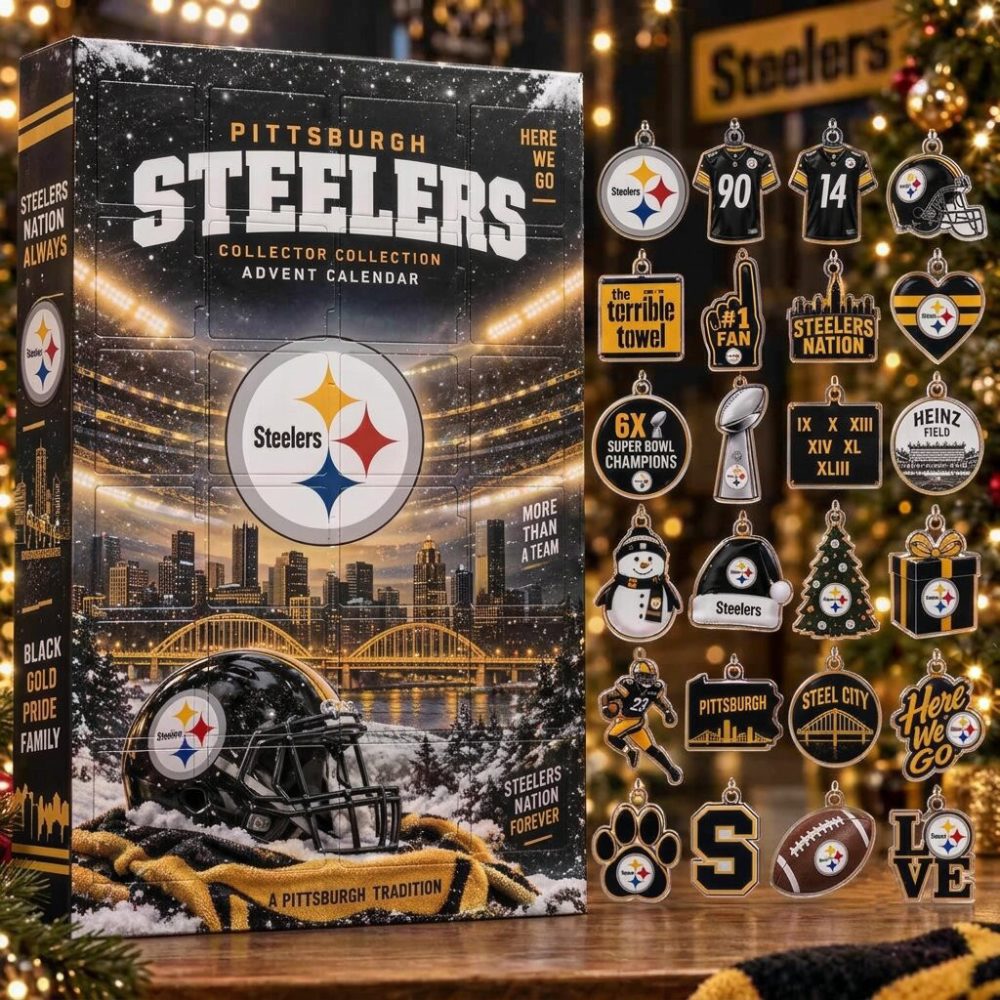 Pittsburgh Steelers Advent Calendar 2026 24 Ornaments Christmas Countdown Xmas Gift, 3D Acrylic Collectibles