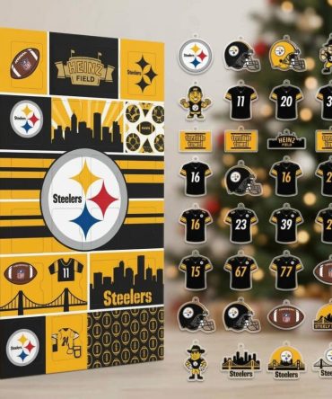 Pittsburgh Steelers Nfl Advent Calendar 24 Ornaments Holiday Gift For Football Fans, 3D Acrylic Collectibles