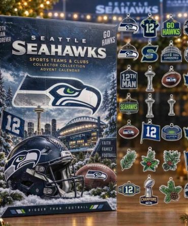 Seattle Seahawks Advent Calendar 2026 24 Ornaments Christmas Countdown Football Fans Gift, 3D Acrylic Collectibles