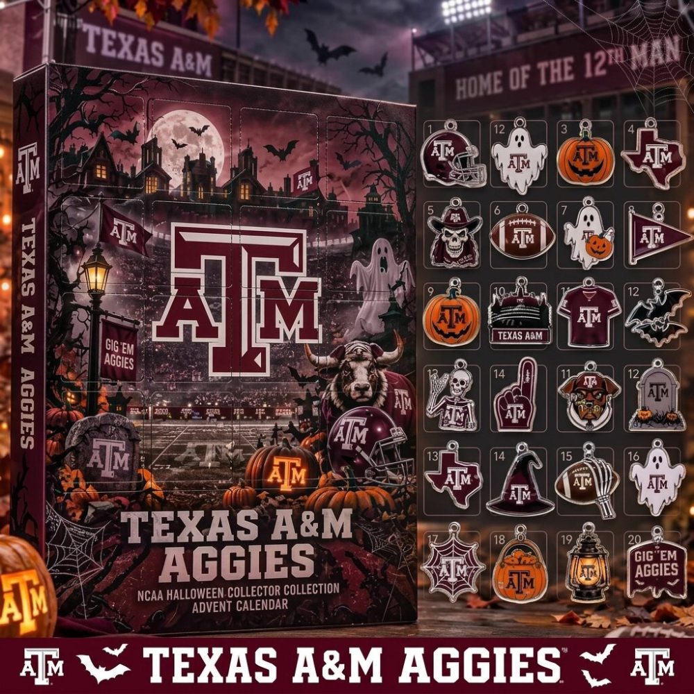 Texas A&M Aggies Ncaa Advent Calendar 2026 24 Ornaments Halloween Countdown Sports Gift, 3D Acrylic Collectibles