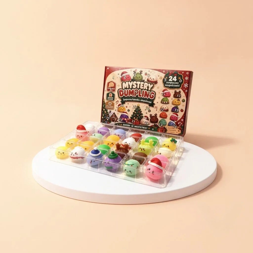 Squishy Mystery Dumpling Advent Calendar Christmas Surprises Box Xmas Gift For Kids