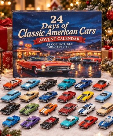 24 Days Of Classic American Cars Advent Calendar 2026 Christmas Countdown Gift Ideas, 3D Acrylic Collectibles
