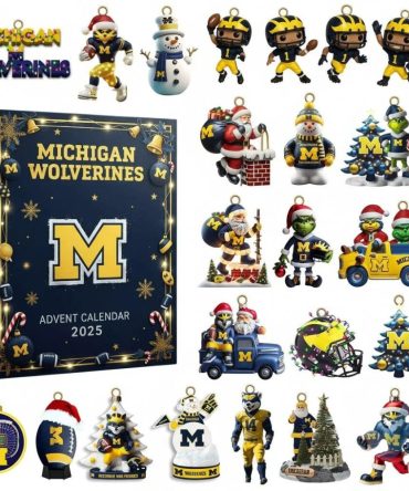 Michigan Wolverines Advent Calendar Festive Countdown Christmas Ornaments Wolverines Merch