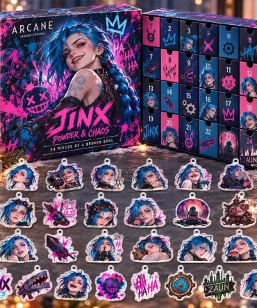 Arcane Jinx Powder Chaos 24 Broken Soul Pieces Advent Calendar Christmas Countdown Arcane Fans Gifts, 3D Acrylic Collectibles