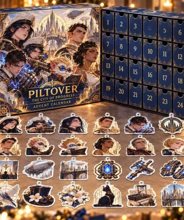 Arcane Piltover City Of Progress Christmas Advent Calendar Xmas Countdown Present For Lol Lovers, 3D Acrylic Collectibles
