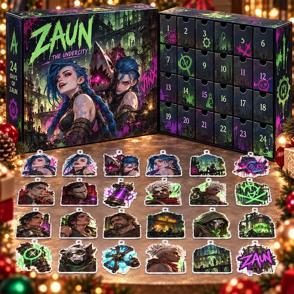 Arcane Zaun Undercity 2026 Advent Calendar Christmas Countdown Gifts For Lol Fans, 3D Acrylic Collectibles