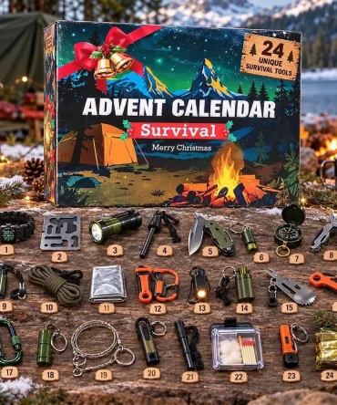 Survival Christmas Advent Calendar 2026 24 Days Christmas Countdown Xmas Gift Ideas, 3D Acrylic Collectibles