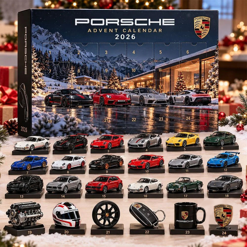 Porsche Advent Calendar 2026 24 Days Christmas Countdown Gift For Besite, 3D Acrylic Collectibles