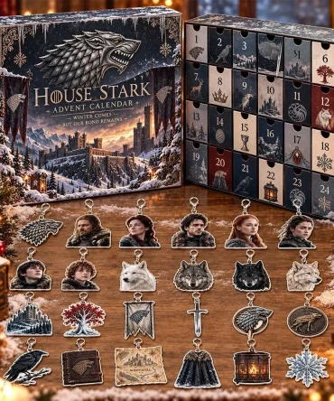 House Stark Winter Comes 24 Christmas Advent Calendar 2026 Xmas Countdown Gift For Fans, 3D Acrylic Collectibles
