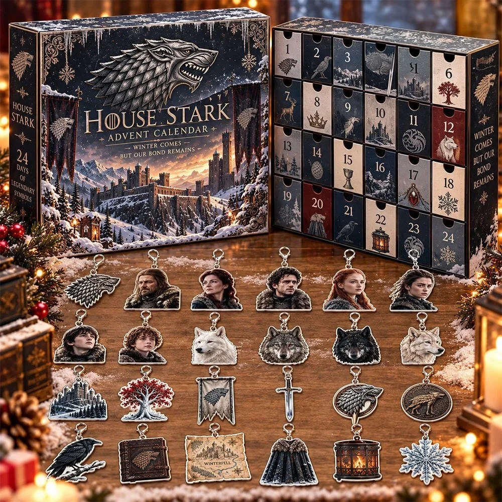 House Stark Winter Comes 24 Christmas Advent Calendar 2026 Xmas Countdown Gift For Fans, 3D Acrylic Collectibles