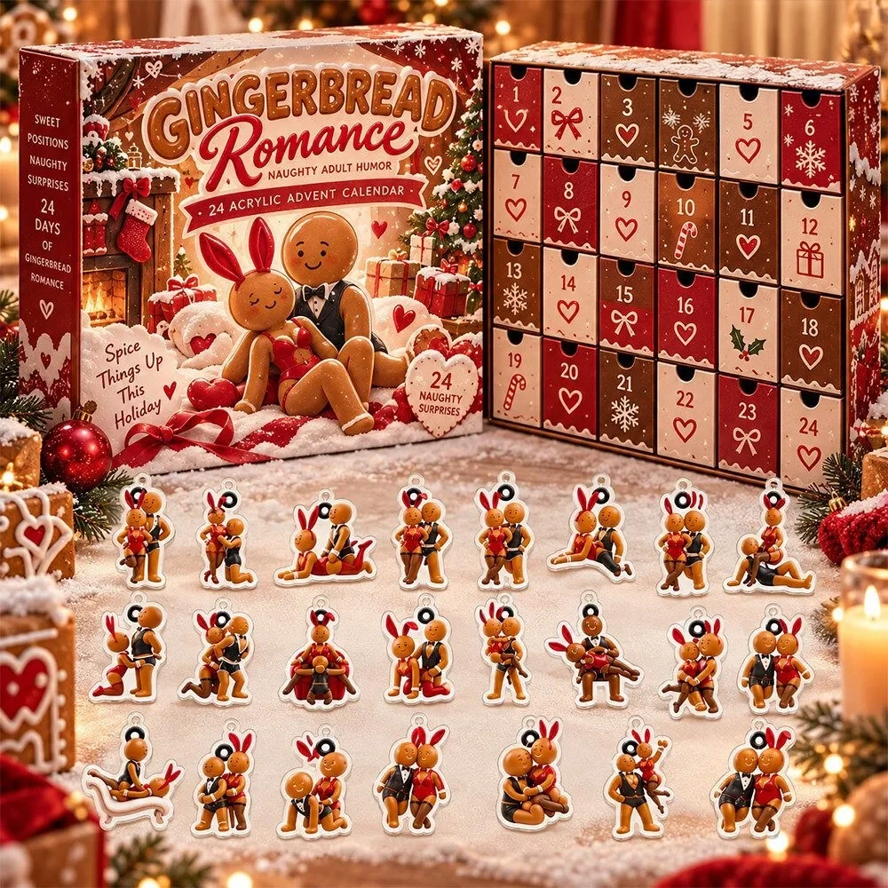 Gingerbread Naughty Romance Adult 2026 Christmas Advent Calendar Xmas Countdown Gift Ideas, 3D Acrylic Collectibles