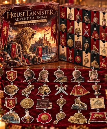 House Lannister 24 Golden Lion Christmas Advent Calendar Xmas Eve Countdown Gift For Brother, 3D Acrylic Collectibles