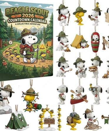 Beagle Scout 2026 Countdown Advent Calendar Snoopy Christmas Countdown Gift Idea, 3D Acrylic Collectibles