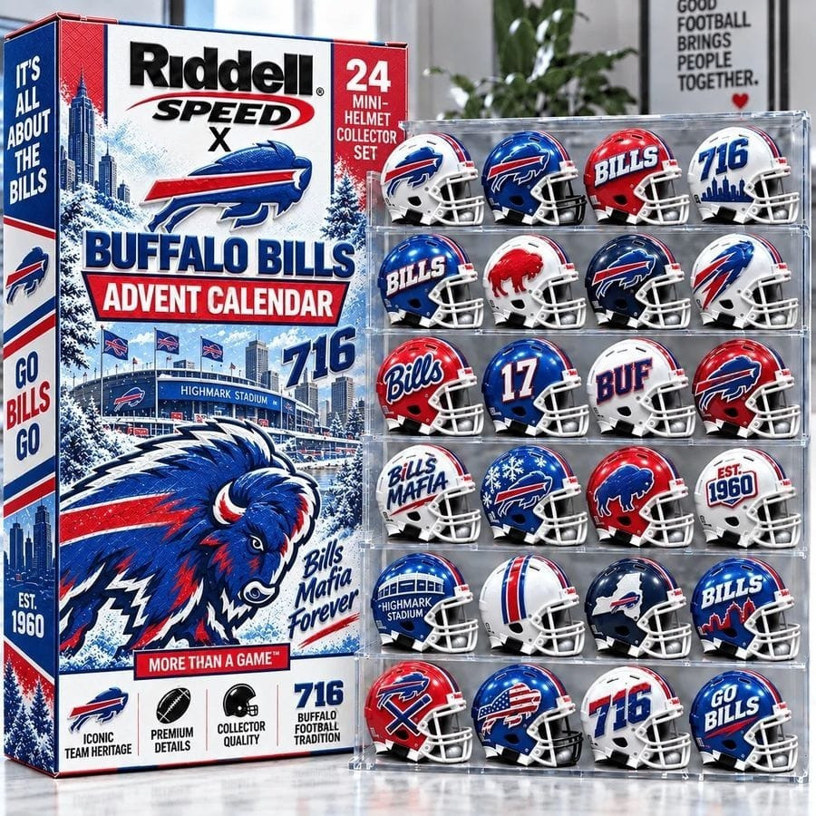 Buffalo Bills Christmas 2026 Advent Calendar 24 Day Christmas Countdown Football Fans Gift, 3D Acrylic Collectibles