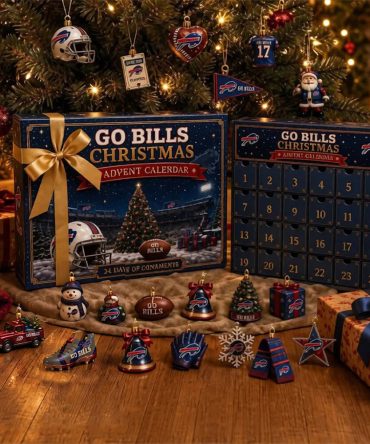 Buffalo Bills Go Bills Christmas Advent Calendar 24 Day Christmas Countdown Gift For Friend, 3D Acrylic Collectibles