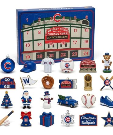 Chicago Cubs Christmas Advent Calendar 24 Day Holiday Countdown Baseball Fans Gift, 3D Acrylic Collectibles