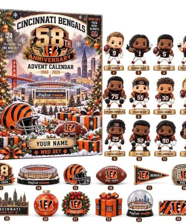 Cincinnati Bengals 58Th Anniversary 2026 Advent Calendar Xmas Countdown Gift For Fans, 3D Acrylic Collectibles