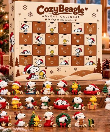 Cozy Beagle Snoopy Christmas Advent Calendar 2026 24 Day Holiday Countdown Xmas Gifts, 3D Acrylic Collectibles
